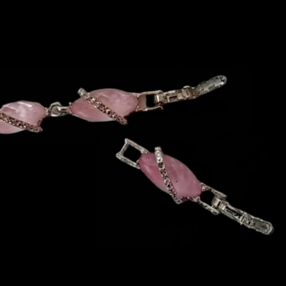 Avon Pink Silvertone Bracelet with Rhinestones | EUC - Picture 6 of 12